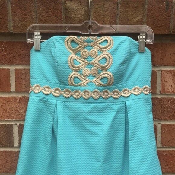 Lilly Pulitzer Betsey Strapless Dress sz 2 - Picture 3 of 13